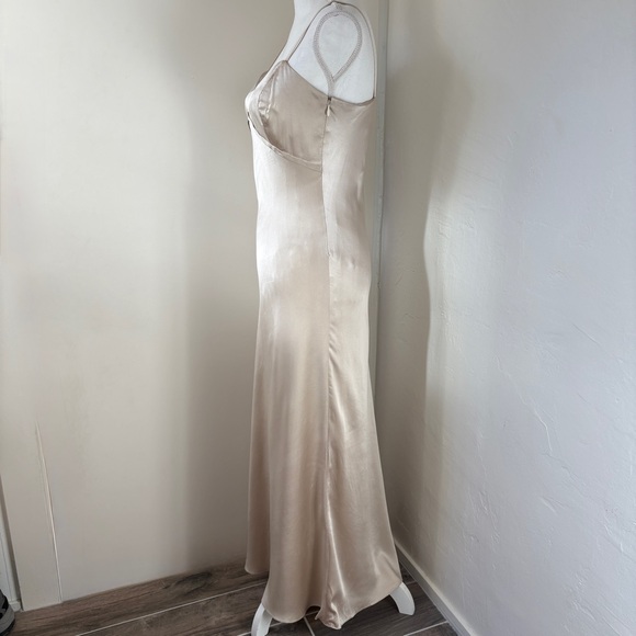 Silk Satin Classic Spaghetti Strap Slip Gown S - Picture 7 of 10